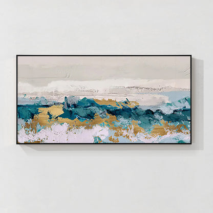 Turquoise Gold Abstract art