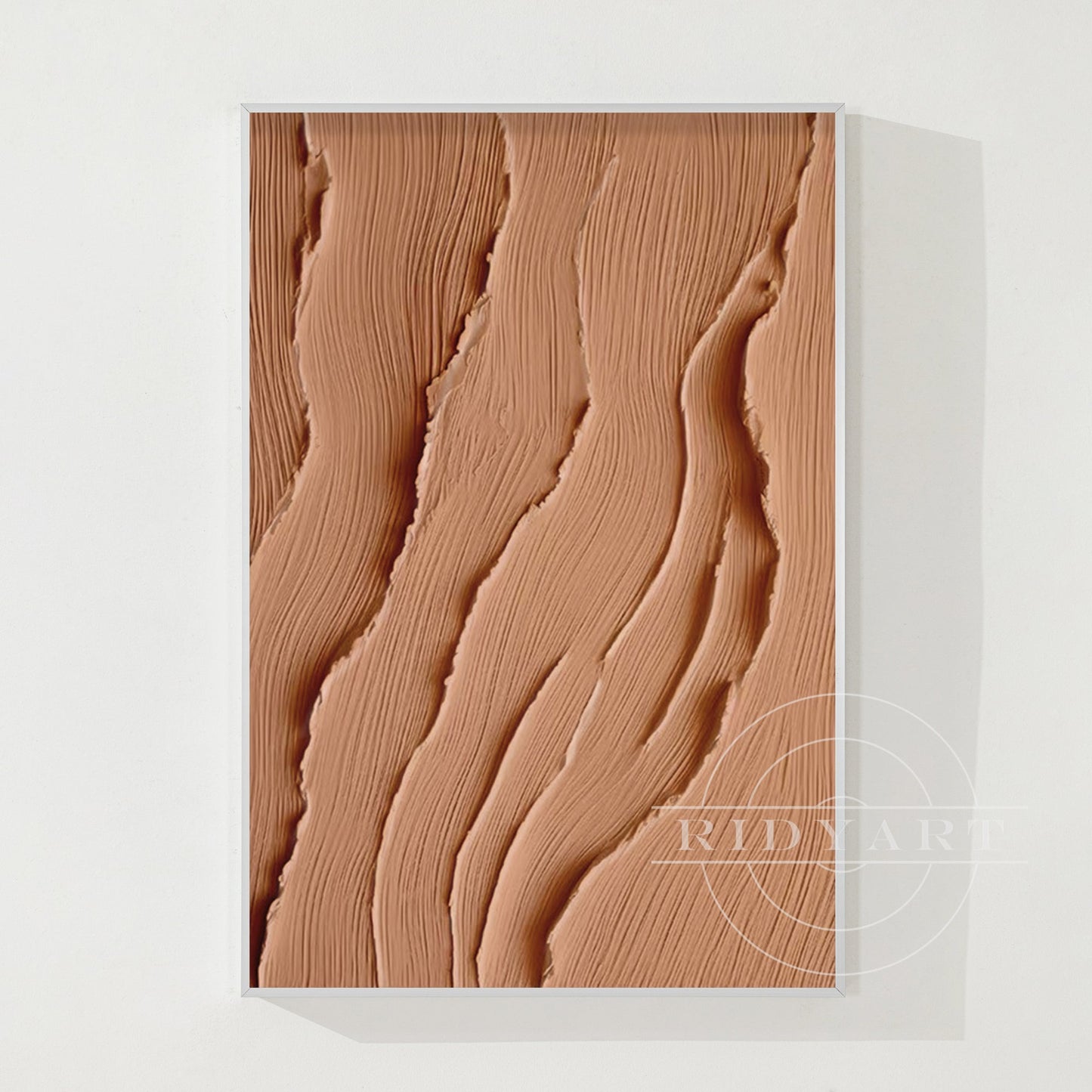 Earth Tone Ocean Painting - Extra Large 3D Wabi Sabi Wall Art