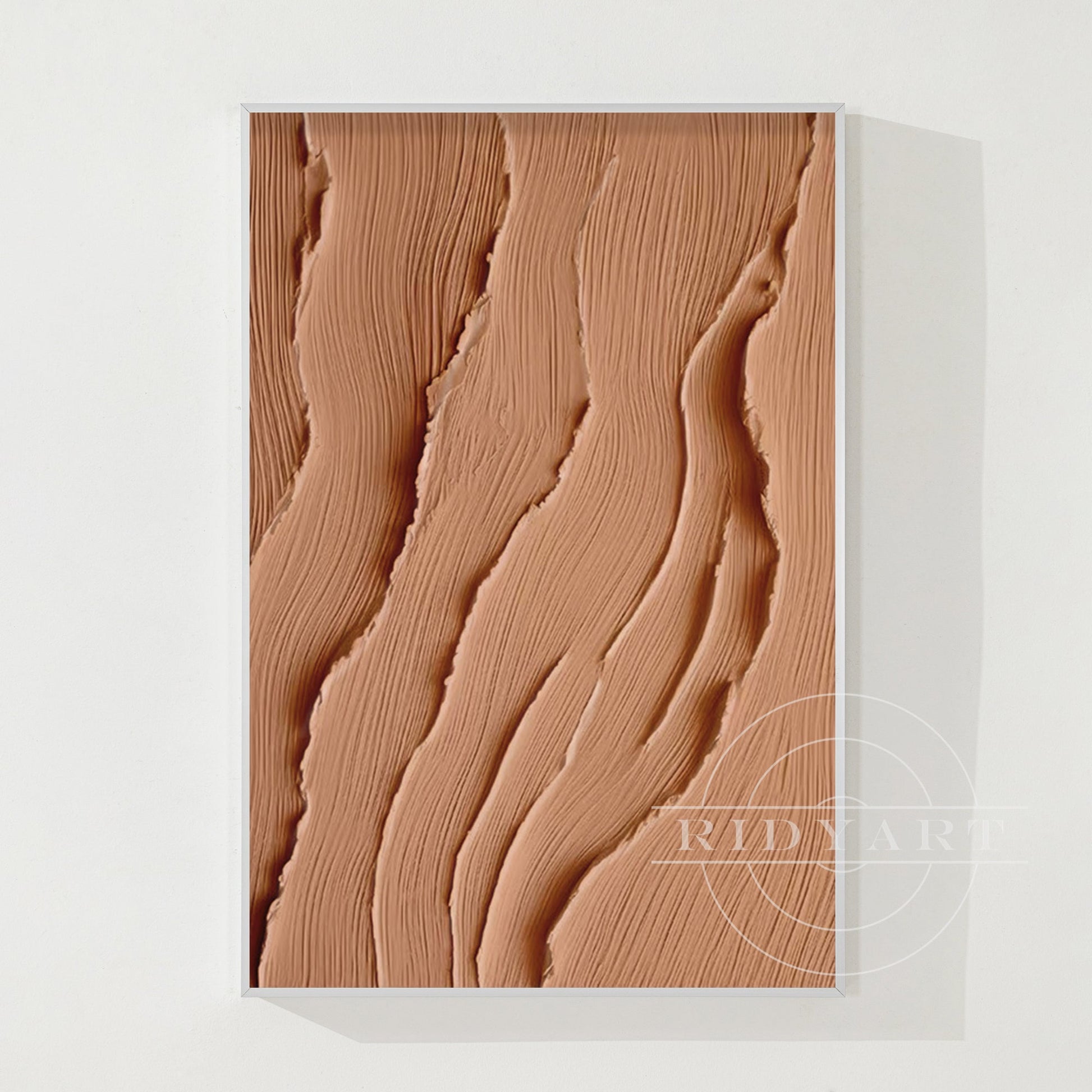 Earth Tone Ocean Painting - Extra Large 3D Wabi Sabi Wall Art