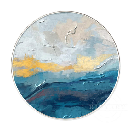 Round Gold Blue wall art