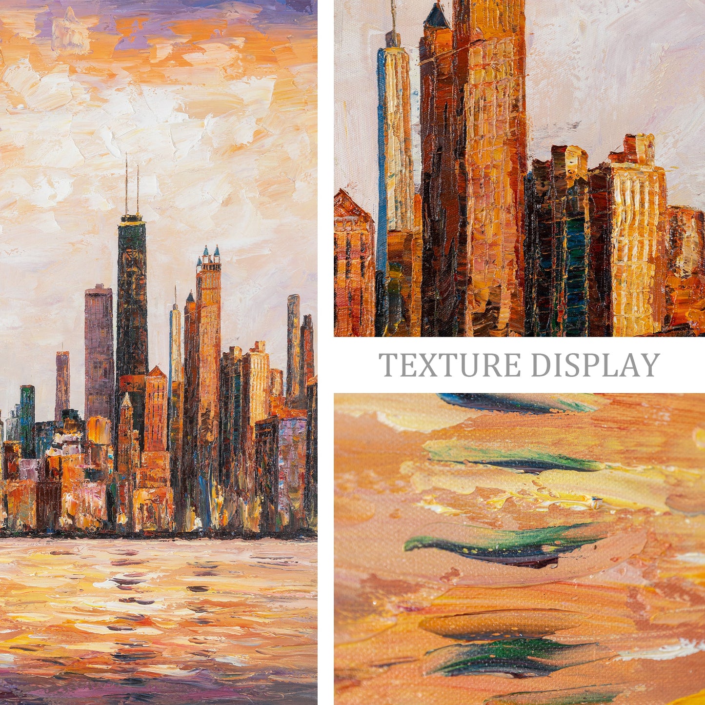Chicago skyline  oil painting