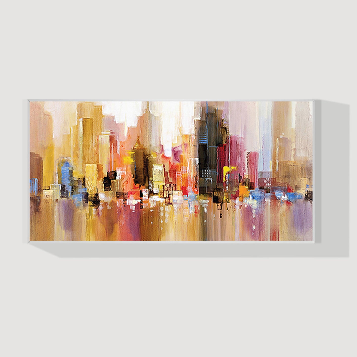 Abstract Cityscape Paintings On Canvas Original City Streets Artwork