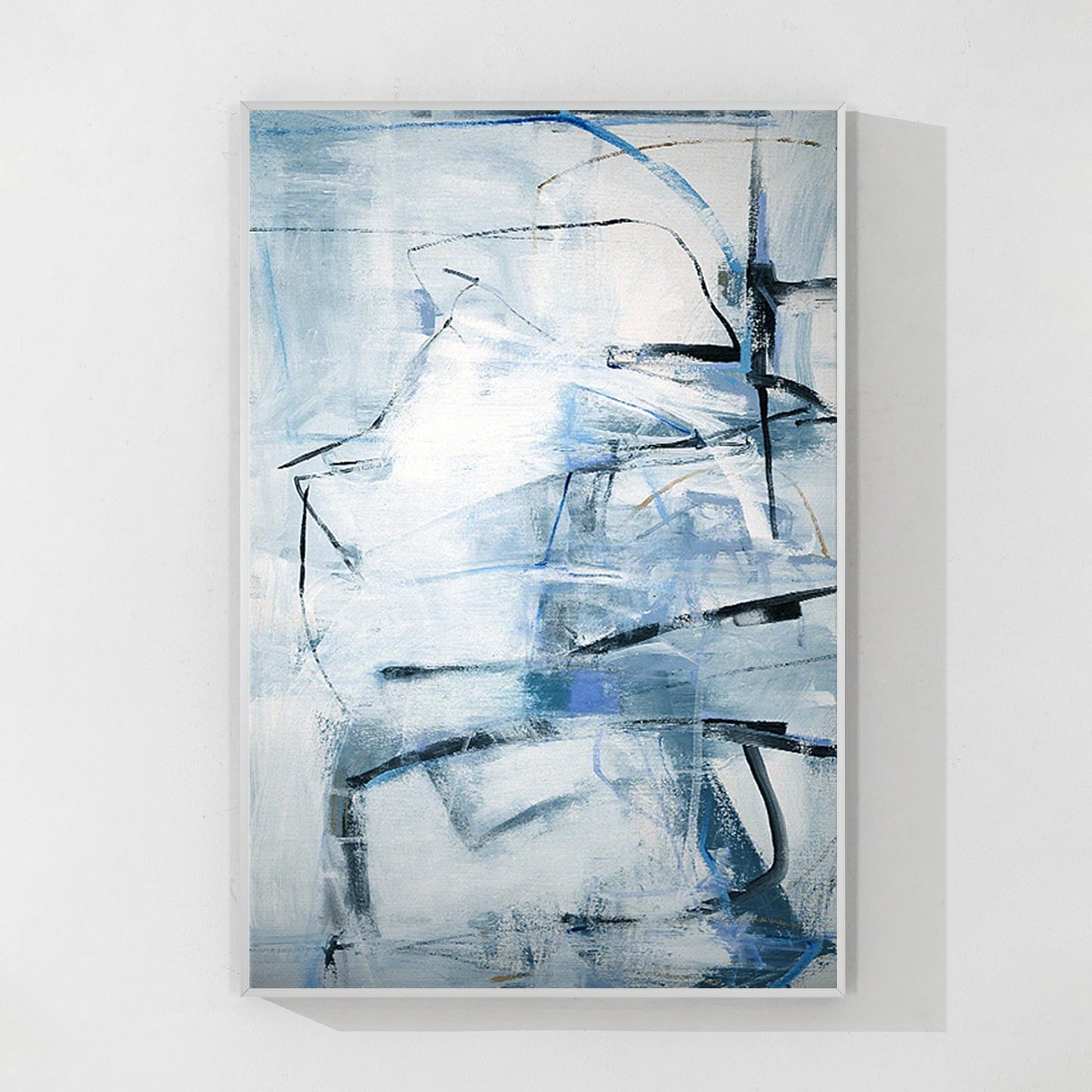 Pale Blue Abstract Painting