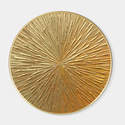 Round Gold Leaf 3D Textured Wall Art