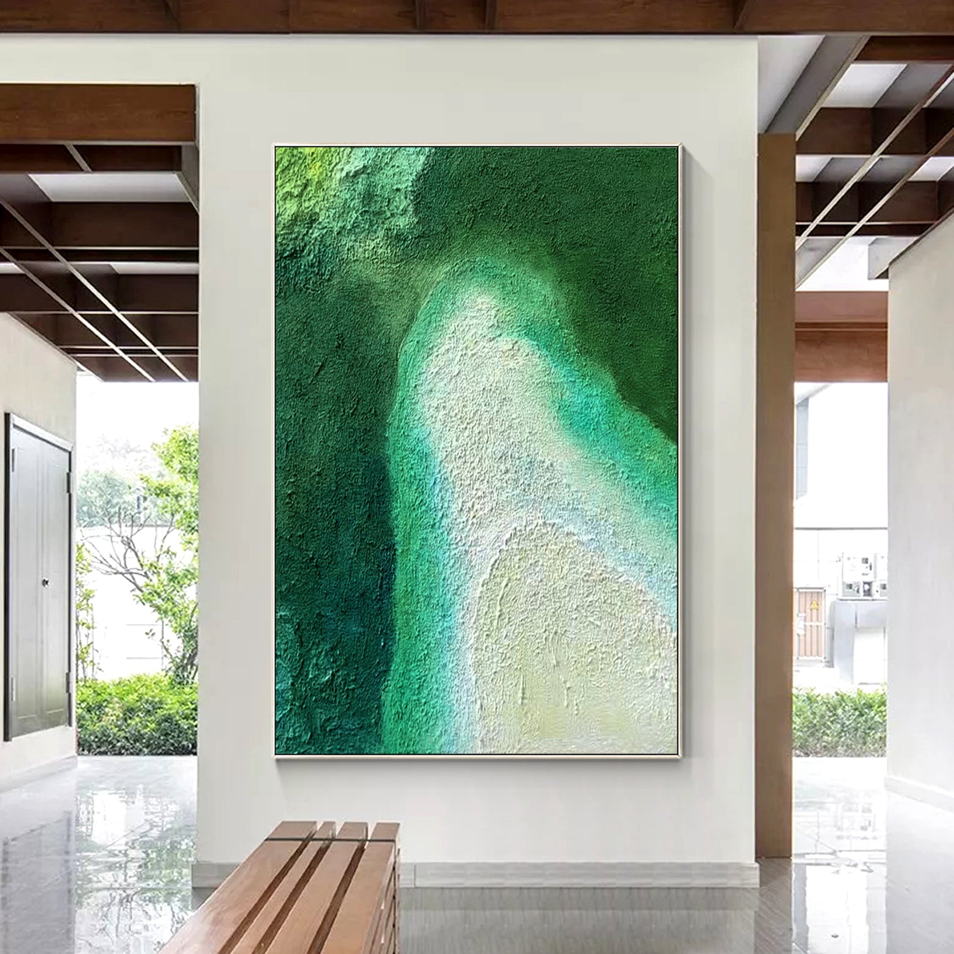 Beach Abstract Oil Painting With Beautiful Ocean