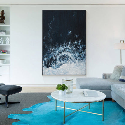 Deep Blue Ocean Abstract Oil Painting