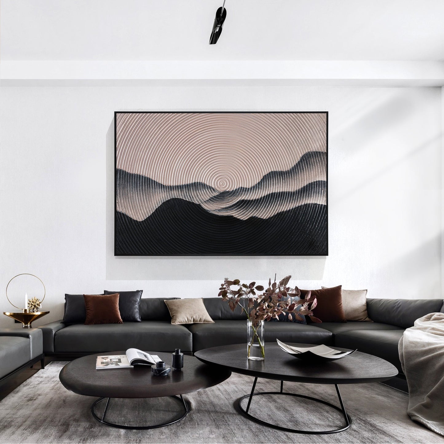 Mountain Landscape Painting Circle Wall Art