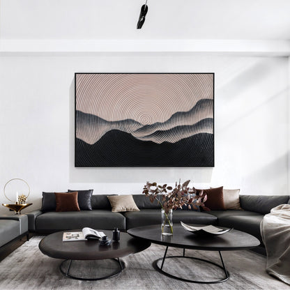Mountain Landscape Painting Circle Wall Art