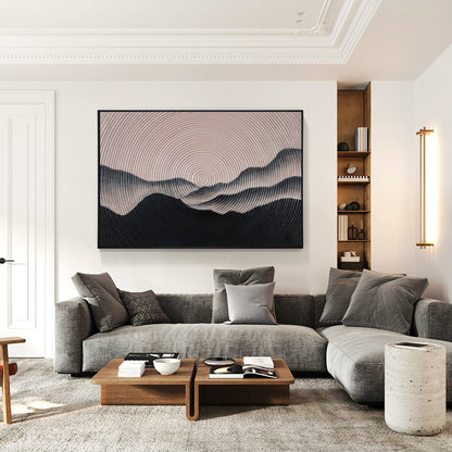 Mountain Landscape Painting Circle Wall Art