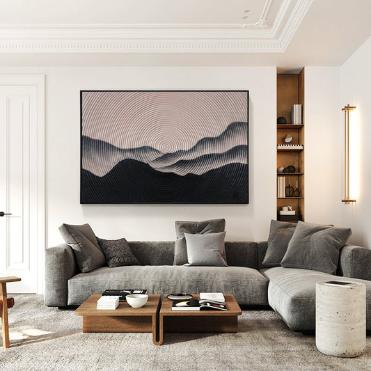 Mountain Landscape Painting Circle Wall Art