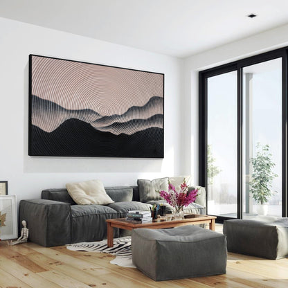 Mountain Landscape Painting Circle Wall Art