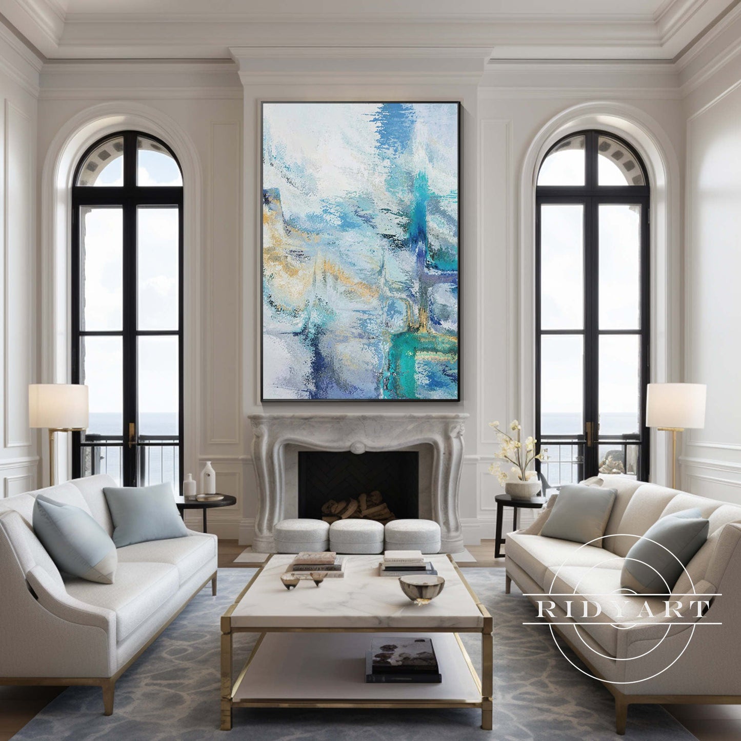 Abstract Blue wall art