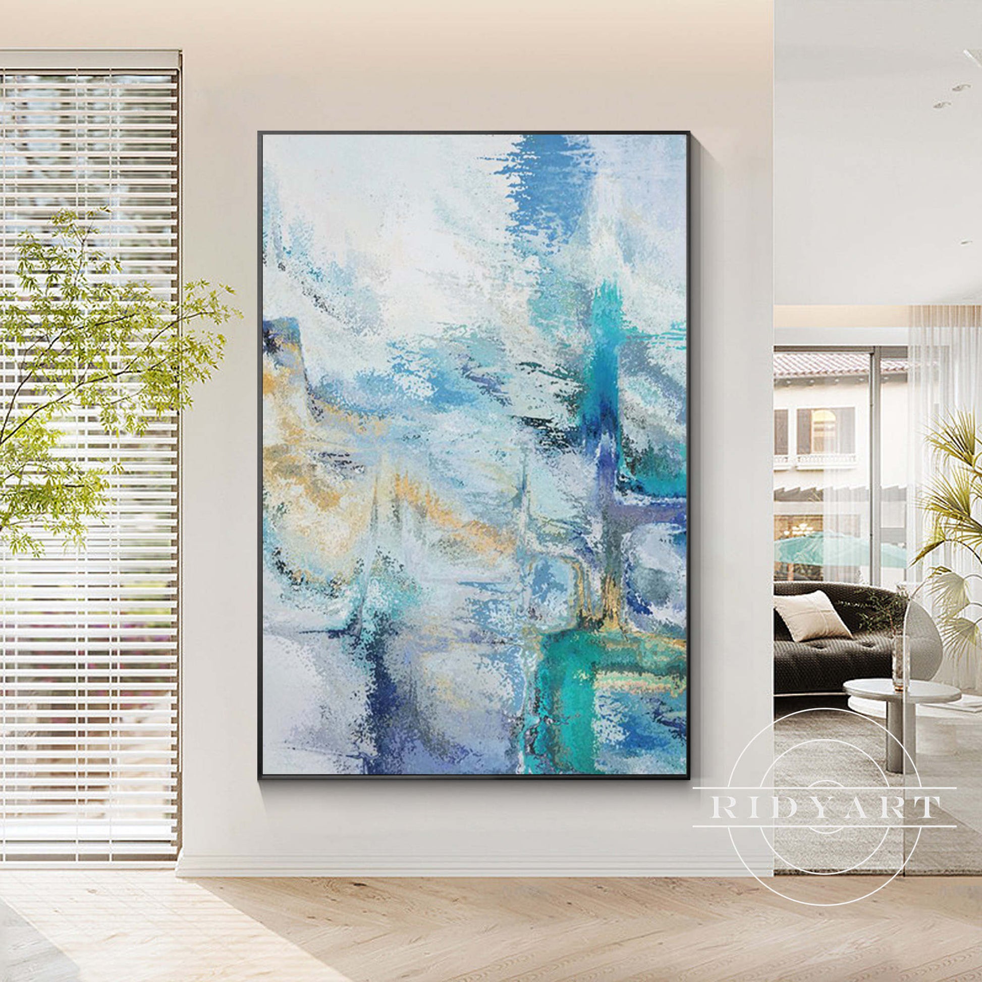 Abstract Blue wall art