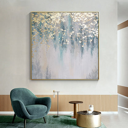 Teal Gold Abstract Art