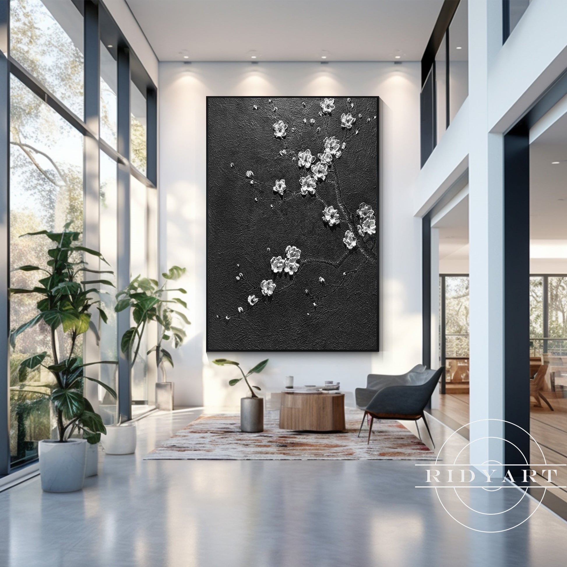 Abstract Textured flower art
