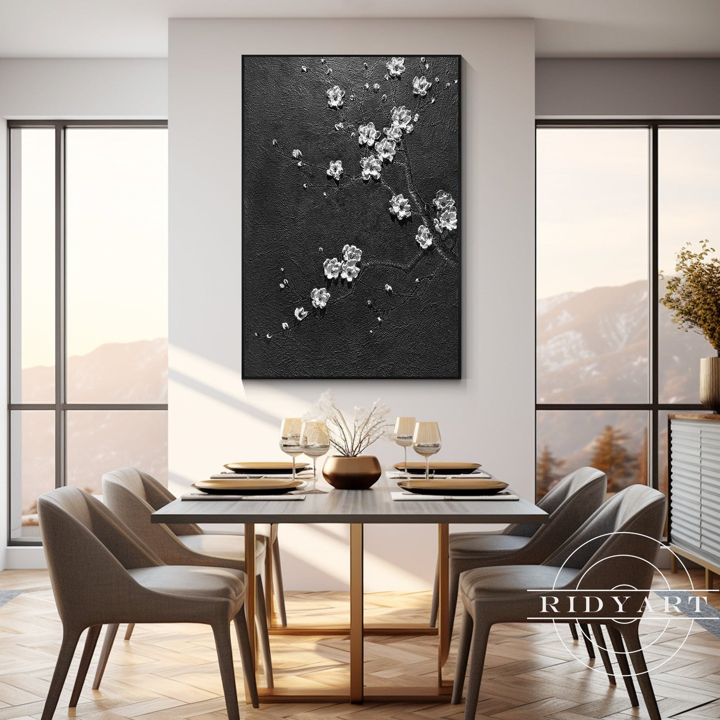 Abstract Textured flower art