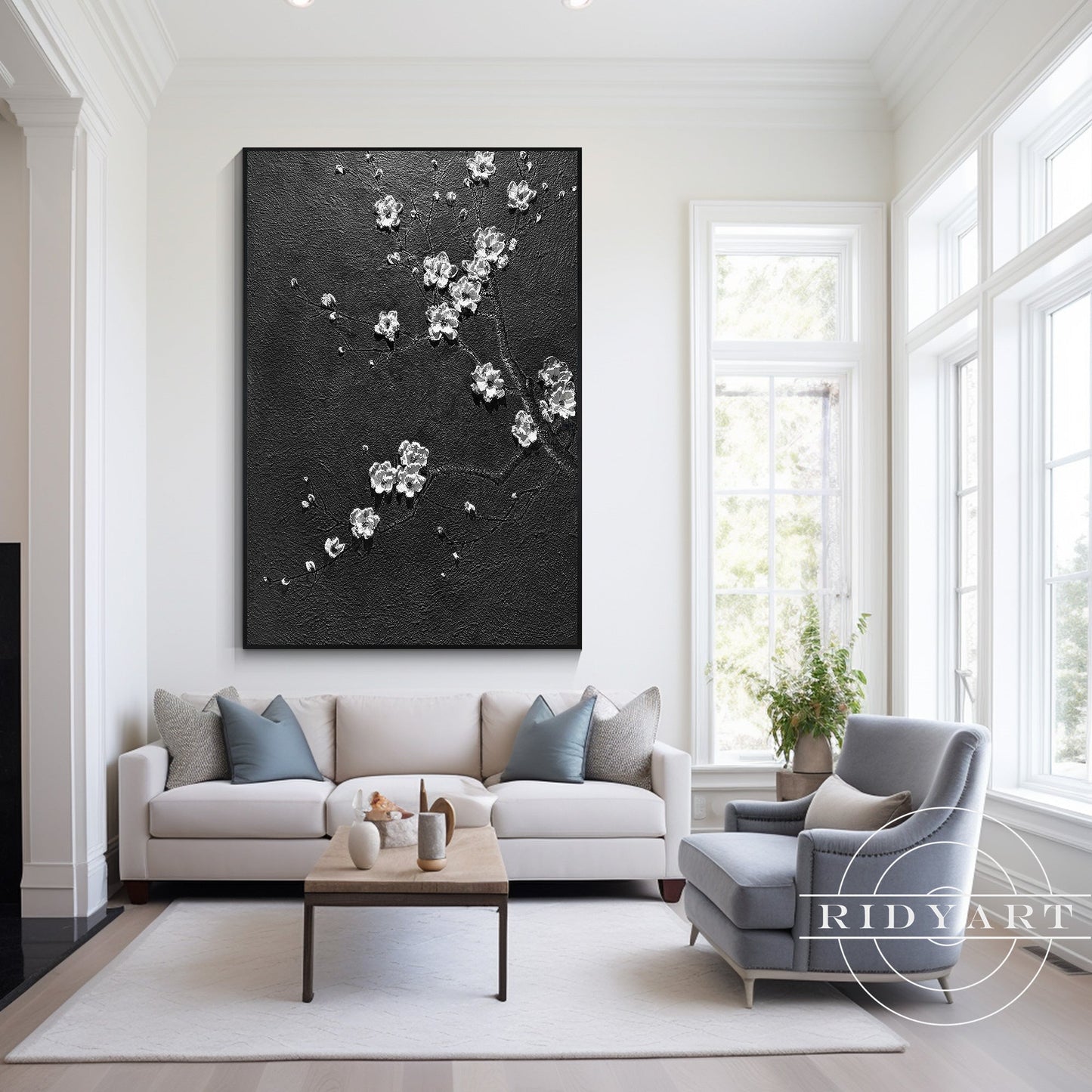 Abstract Textured flower art