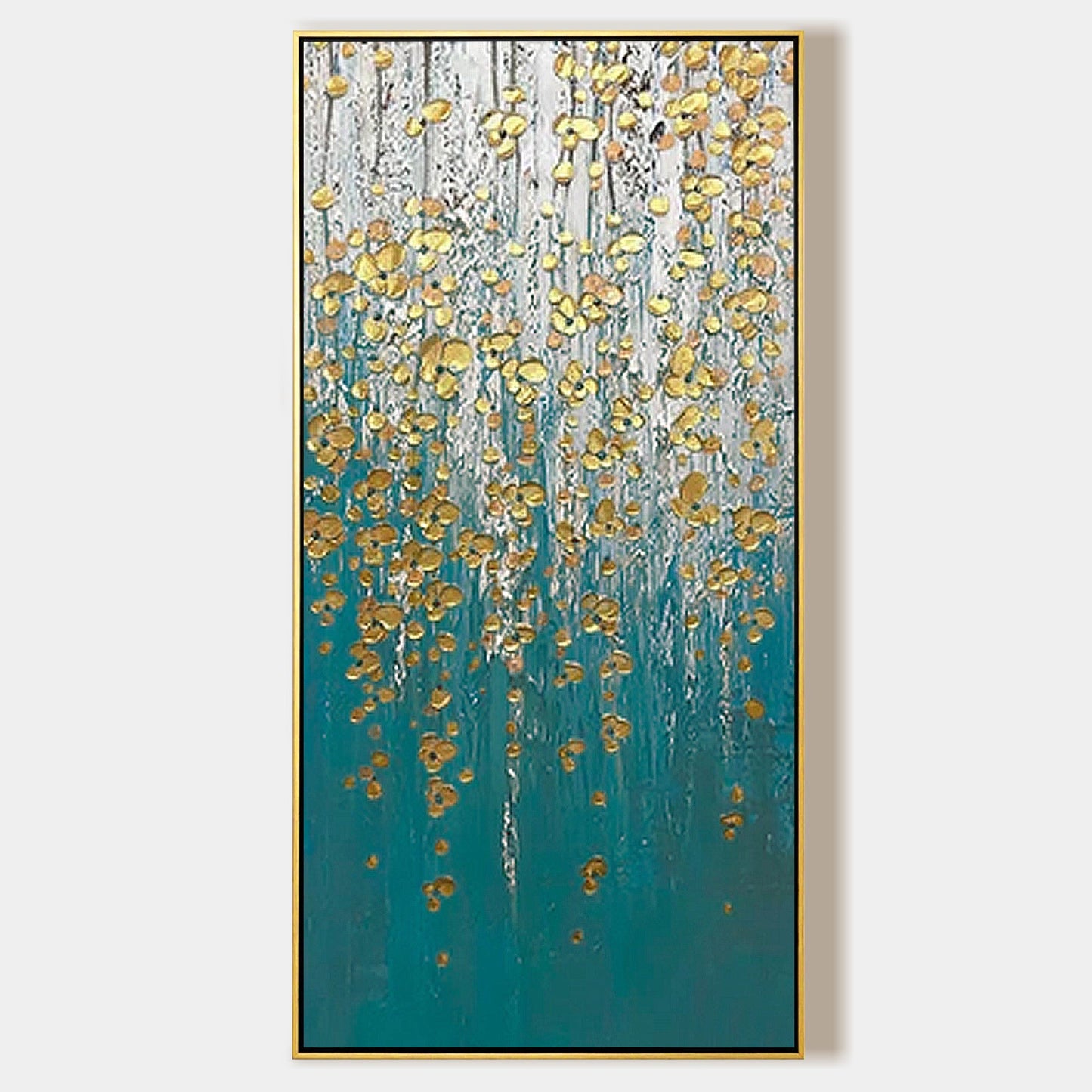 Teal Gold Abstract Wall Art
