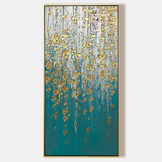 Teal Gold Abstract Wall Art