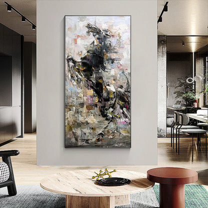Abstract horse art with palette knife painting