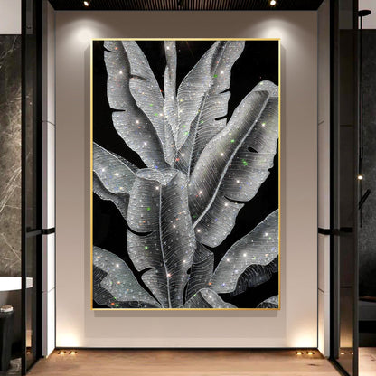 Banana Leaf painting epoxy Geode Crystal Painting-X017