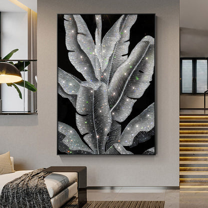 Banana Leaf painting epoxy Geode Crystal Painting-X017
