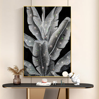 Banana Leaf painting epoxy Geode Crystal Painting-X017
