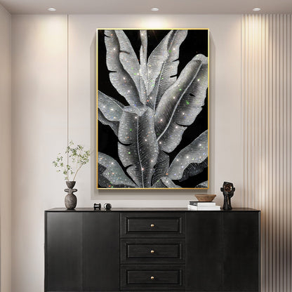 Banana Leaf painting epoxy Geode Crystal Painting-X017