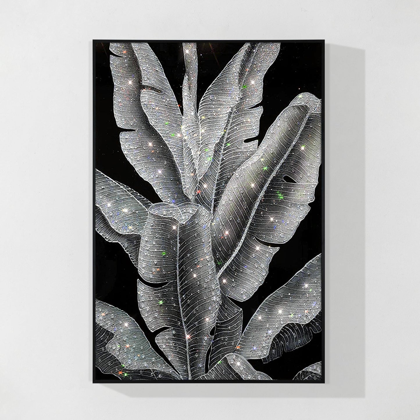 Banana Leaf painting epoxy Geode Crystal Painting-X017