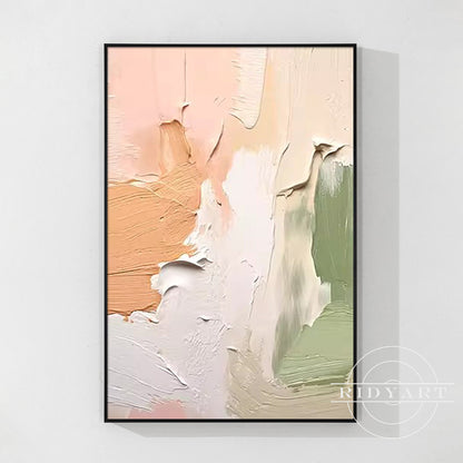 Beige and green wall art