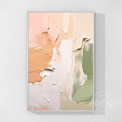 Beige and green wall art