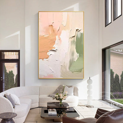 Beige and green wall art