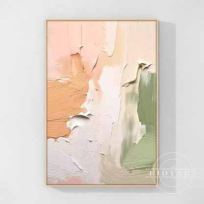 Beige and green wall art