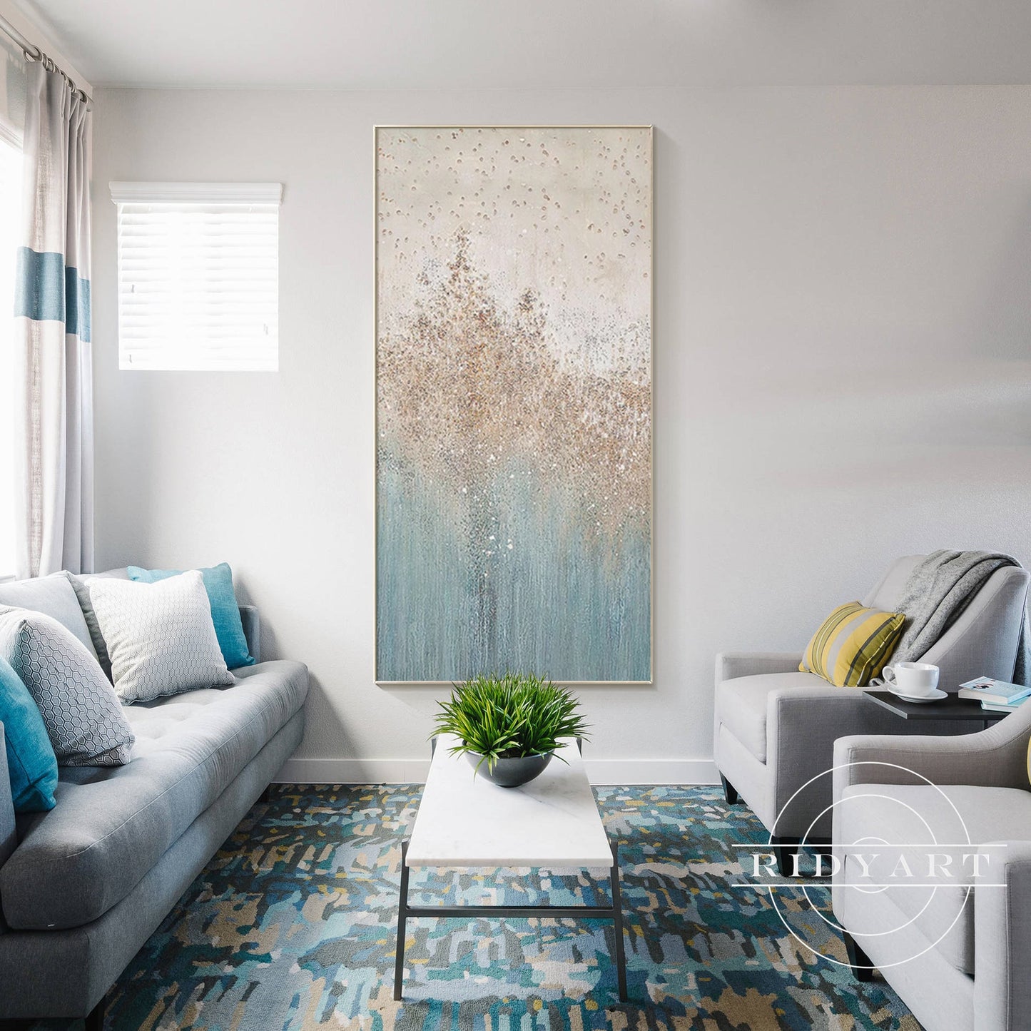 Blue Gold abstract Art