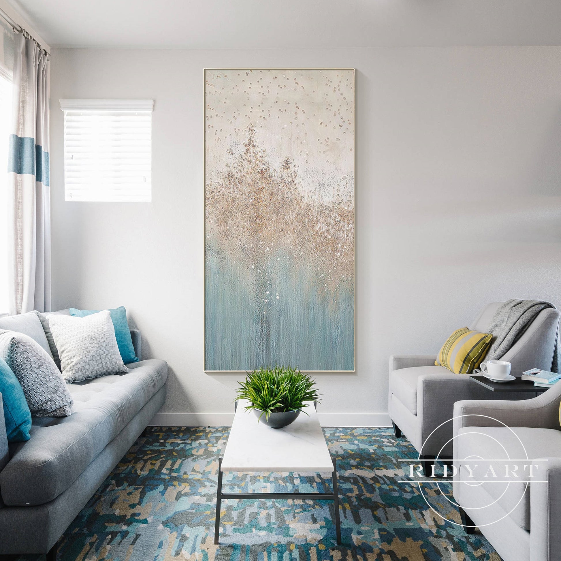 Blue Gold abstract Art