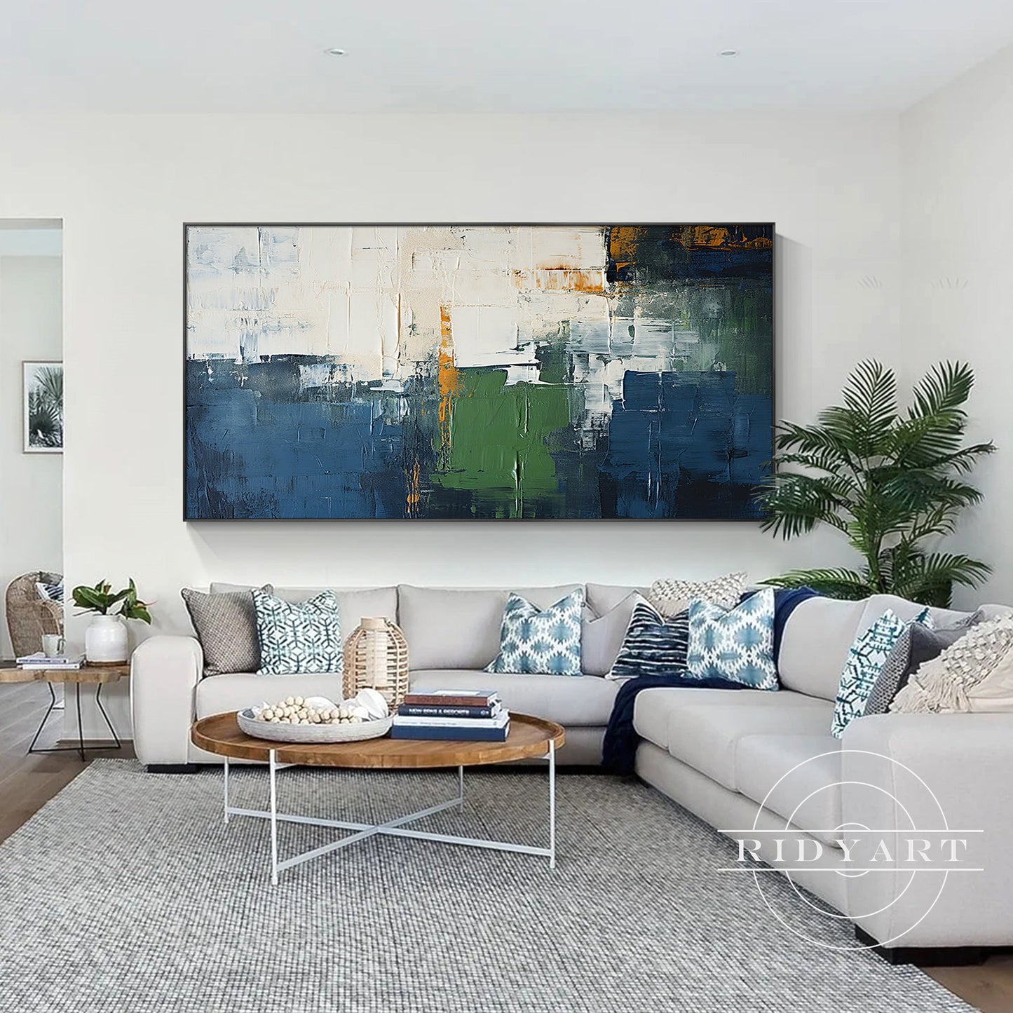 Blue Green Abstract Art