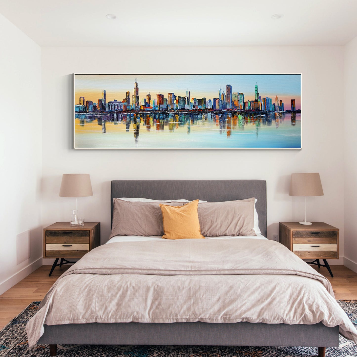 Chicago Sunset Skyline painting