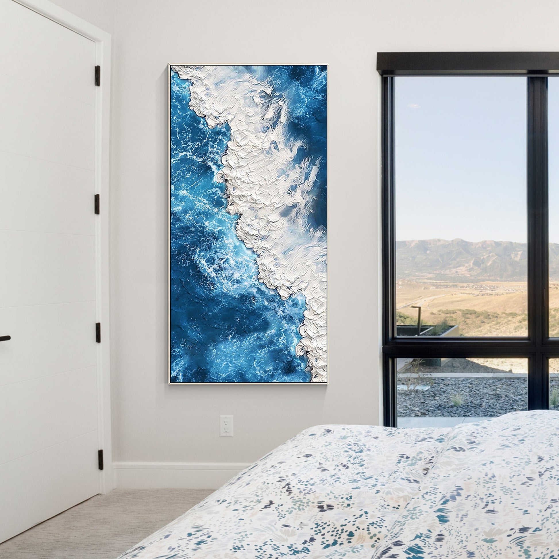 Heave Texture Ocean Wave Painting Vertical Art