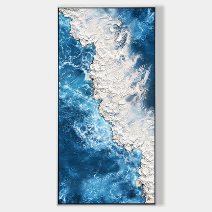 Heave Texture Ocean Wave Painting Vertical Art