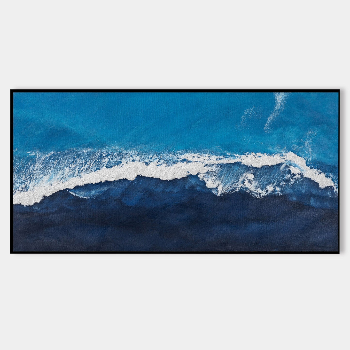 Ocean Painting Navy Blue Wall Art