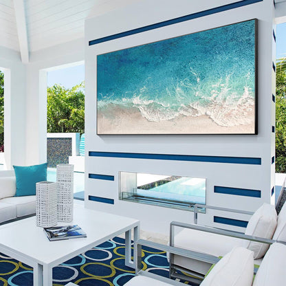 Teal Blue Ocean Painting
