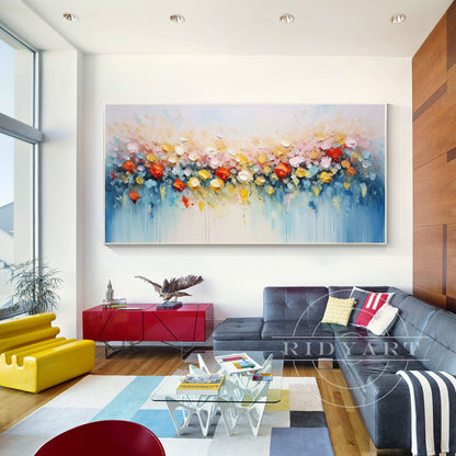 Colorful Abstract Flower Painting - 3D Large Wall Art Decor