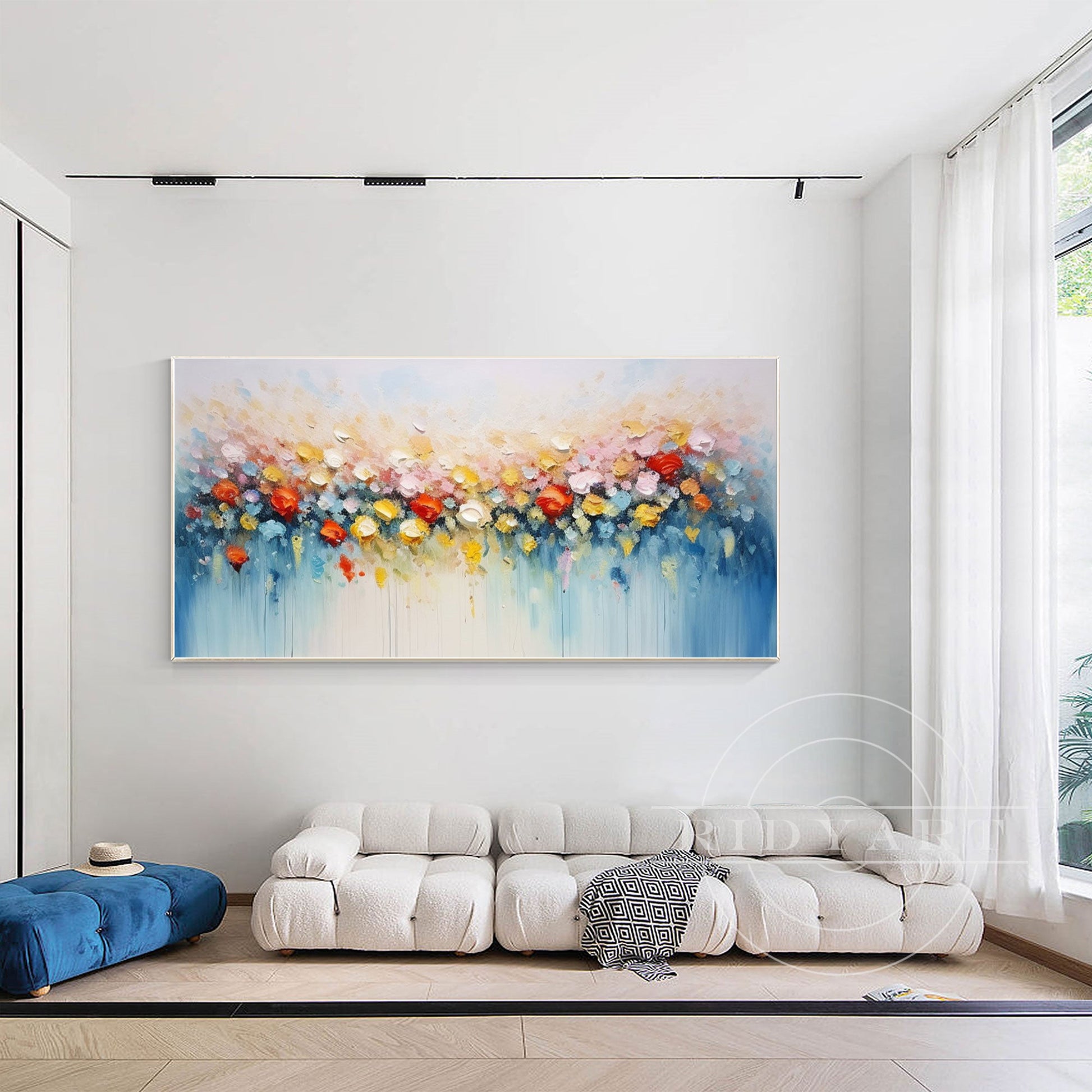 Colorful Abstract Flower Painting - 3D Large Wall Art Decor