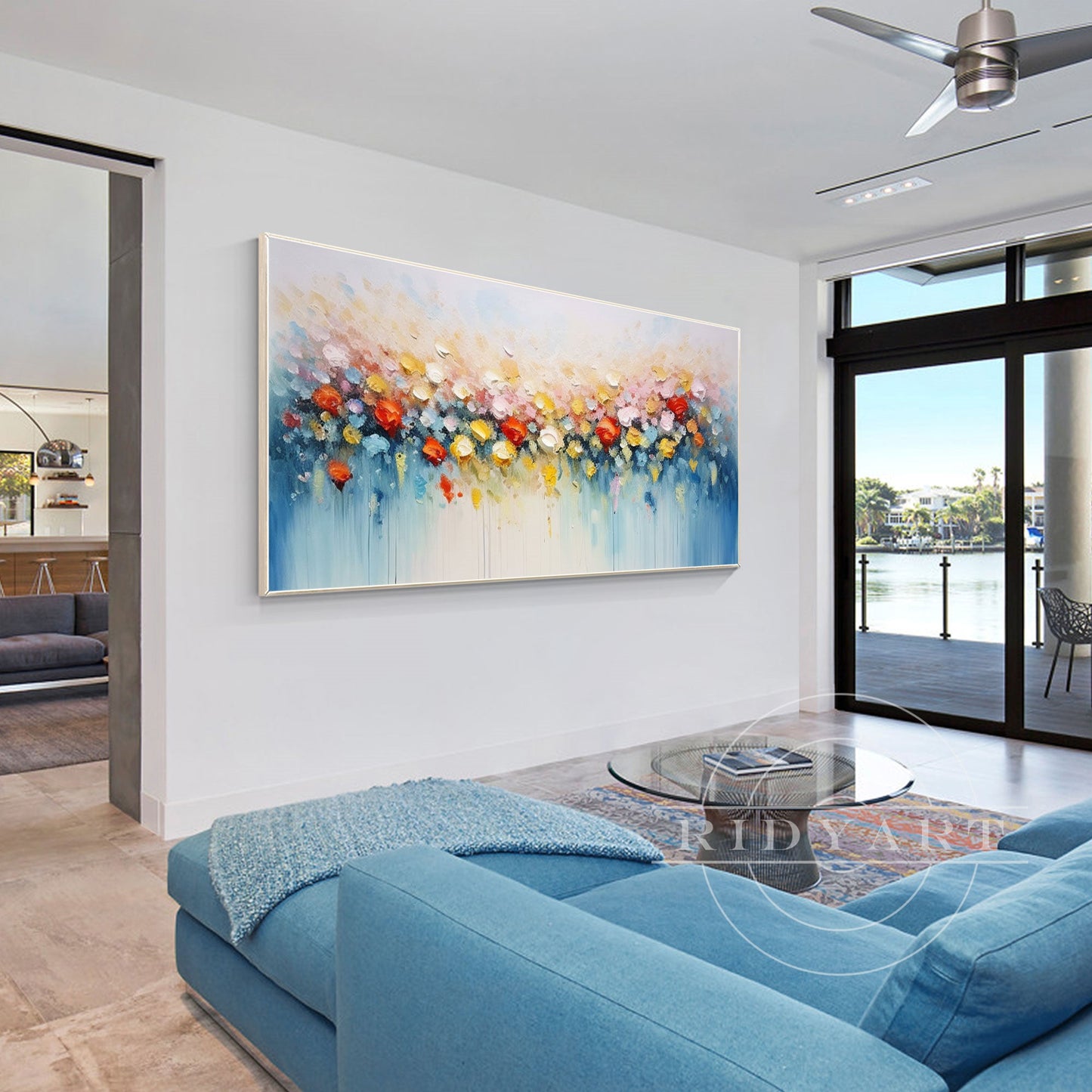 Colorful Abstract Flower Painting - 3D Large Wall Art Decor