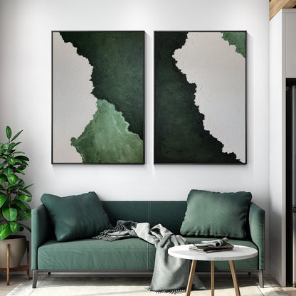 Green Wall art Texture Abstract Oil Painting