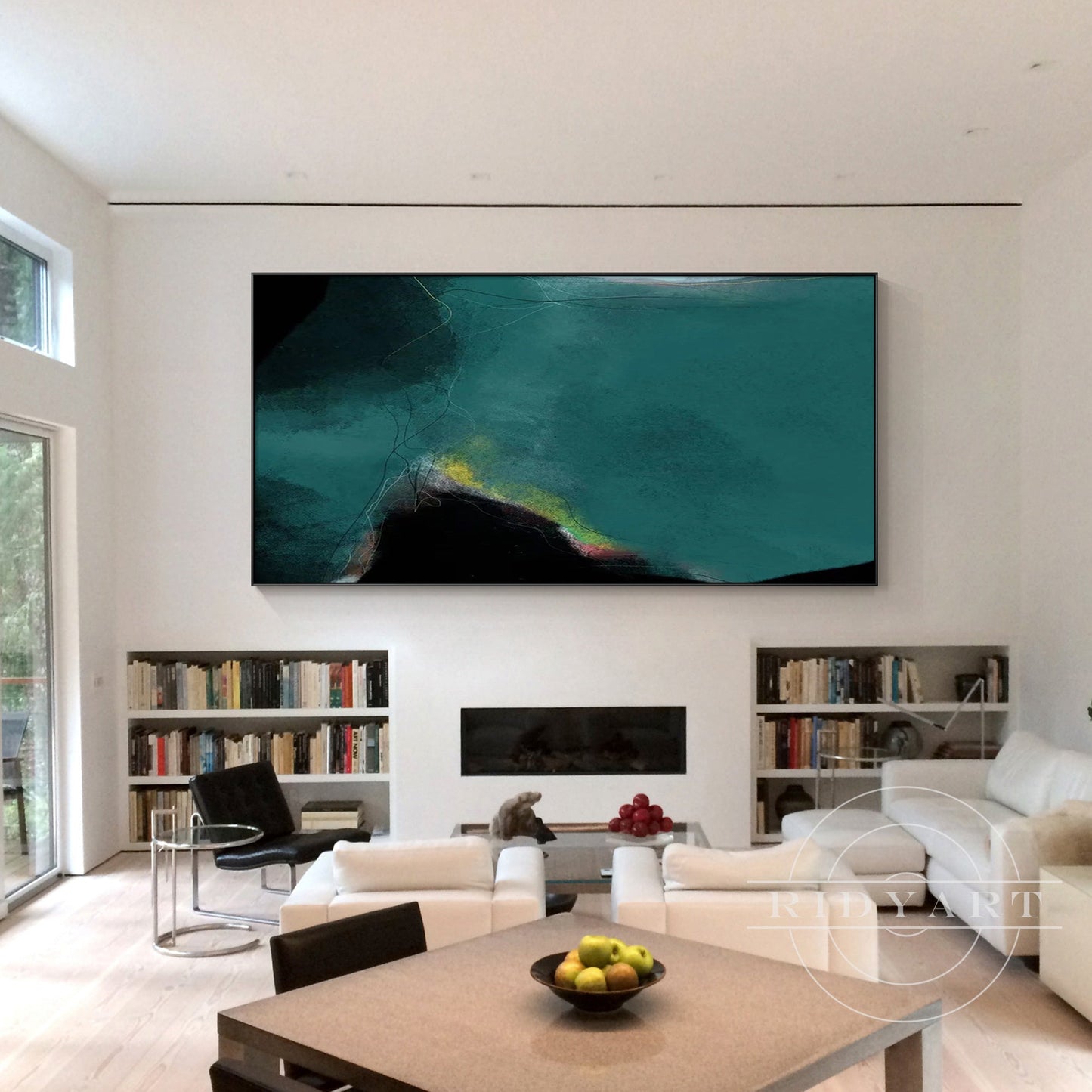 Green Black Abstract Art