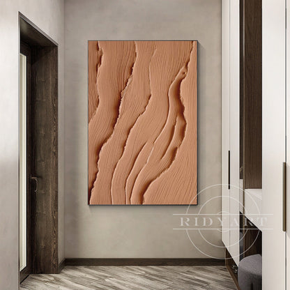 Earth Tone Ocean Painting - Extra Large 3D Wabi Sabi Wall Art