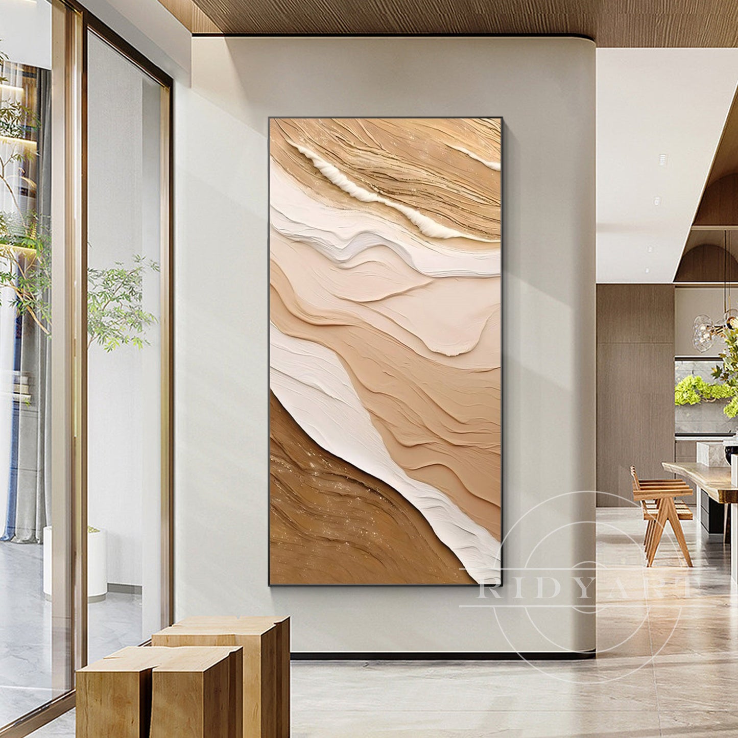 Earth Tone Ocean Waves Painting