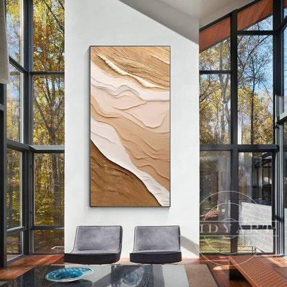 Earth Tone Ocean Waves Painting