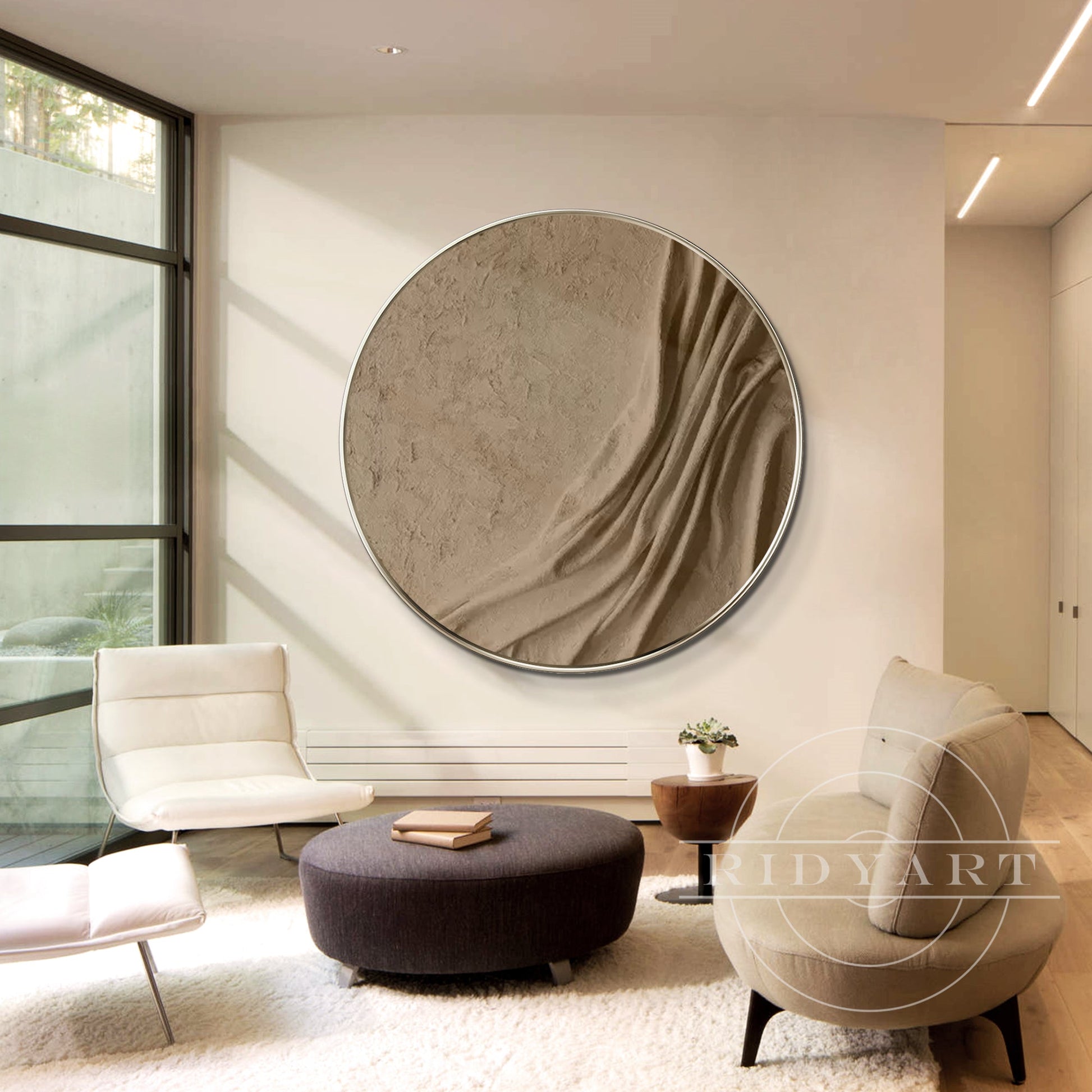Earth Tone Round 3D Textured Wall Art